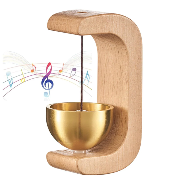 Japanese Style™ Musical Magnetic Wooden Doorbell – Elegant Brass Chime for Door, Fridge & Shopkeepers