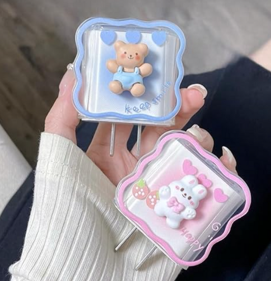 Adorable Bear Charger Case – Protective Cartoon Cover for iPhone Charger (18W–20W)