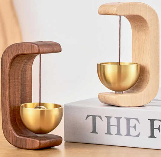 Japanese Style™ Musical Magnetic Wooden Doorbell – Elegant Brass Chime for Door, Fridge & Shopkeepers