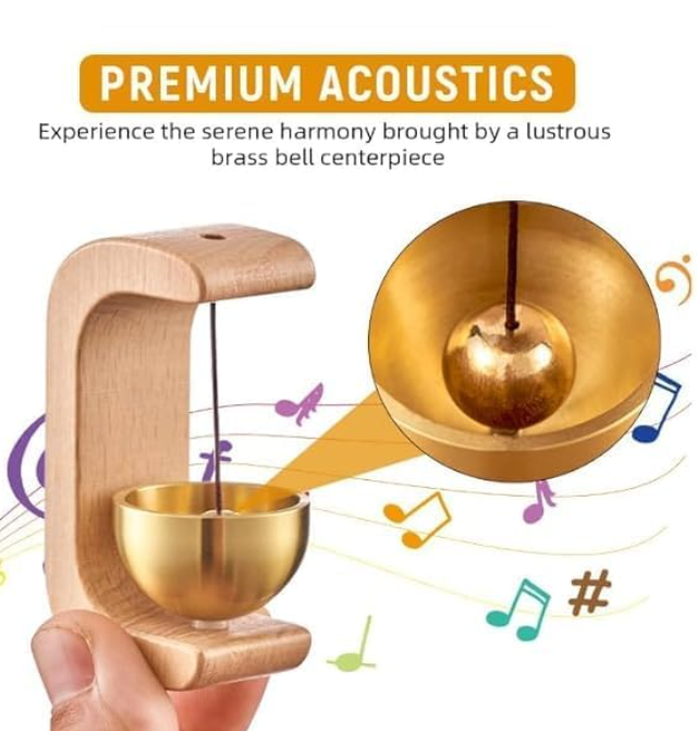 Japanese Style™ Musical Magnetic Wooden Doorbell – Elegant Brass Chime for Door, Fridge & Shopkeepers