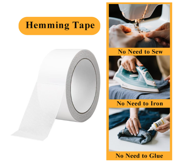 Double-Sided Premium Fusing Tape – No-Sew Iron-On Hemming Tape (Pack of 2 | 100 Yards, 20mm)