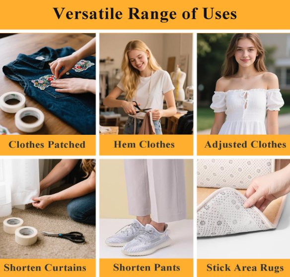 Double-Sided Premium Fusing Tape – No-Sew Iron-On Hemming Tape (Pack of 2 | 100 Yards, 20mm)