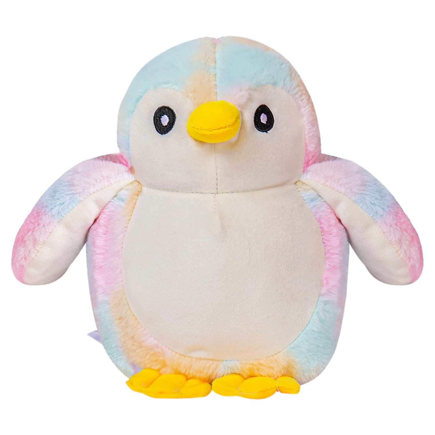 Toyingly Rainbow Fur Penguin Soft Stuffed Plush Animal Toy for Kids Birthday Gifts